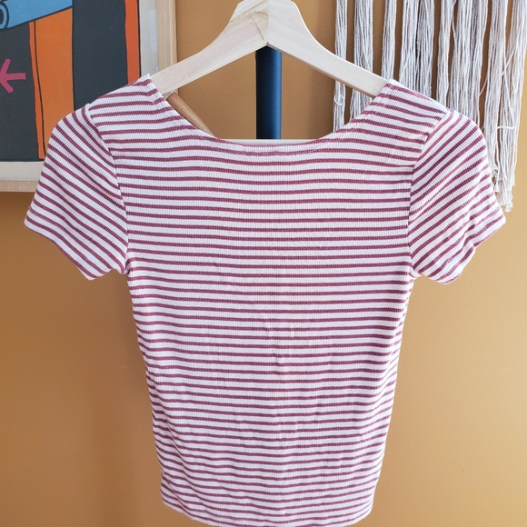 Crop Stretchy Striped Top - Picture 2 of 3